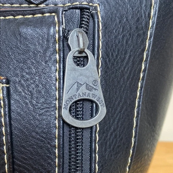 Montana West Concealed Carry Black and Gray Studded Tote - Picture 6 of 14